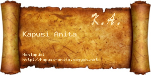 Kapusi Anita névjegykártya